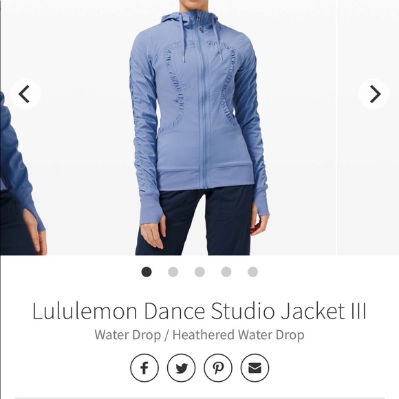 Lululemon Dance Studio Jacket in Water Drop Blue, Size 6 - EUC - Picture 4 of 7